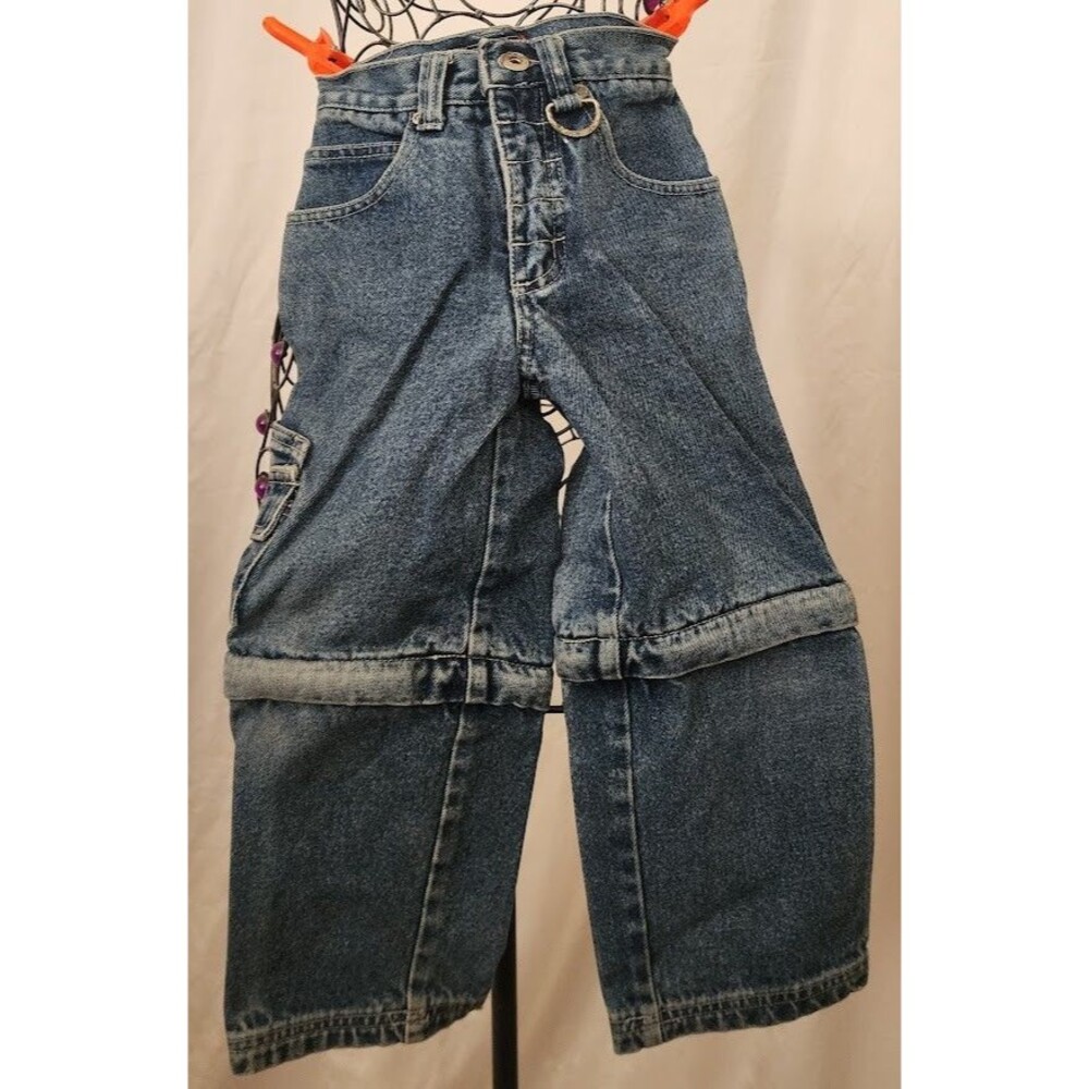 Carters Watch the Wear Carpenter Denim Jeans Pants To Shorts Boys Size 4 Vintage - Picture 1 of 12